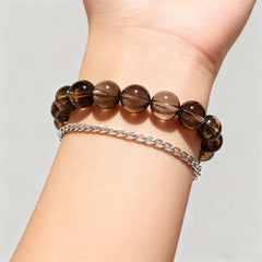 ♑ Capricorn Smoky Quartz Bracelet | Stability & Success