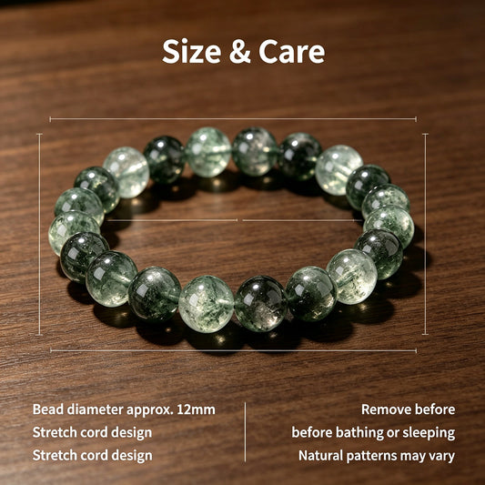 Wealth & Abundance Green Phantom Quartz Bracelet - main product image