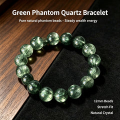 Wealth & Abundance Green Phantom Quartz Bracelet - product detail 7