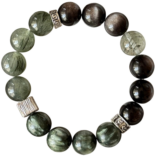 Men's Multi-Green Crystal Bracelet - main product image