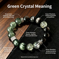 Men's Multi-Green Crystal Bracelet - product detail 2