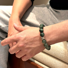 Men's Multi-Green Crystal Bracelet - product detail 5