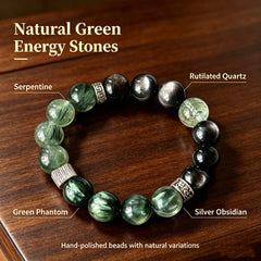 Men's Multi-Green Crystal Bracelet - product detail 6