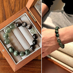 Men's Multi-Green Crystal Bracelet - product detail 8