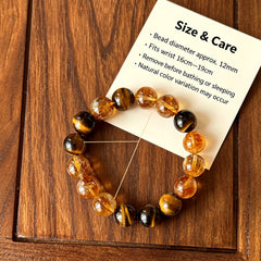Men's Yellow Tiger Eye & Citrine Bracelet - product detail 5
