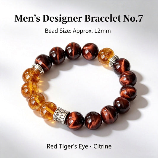 Men's Red Tiger Eye & Citrine Bracelet - main product image