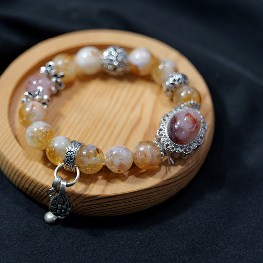 Vintage Warm-Tone Multi-Crystal Bracelet - main product view