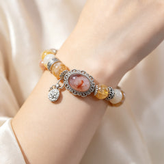 Vintage Warm-Tone Multi-Crystal Bracelet - lifestyle view 1