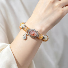 Vintage Warm-Tone Multi-Crystal Bracelet - lifestyle view 2