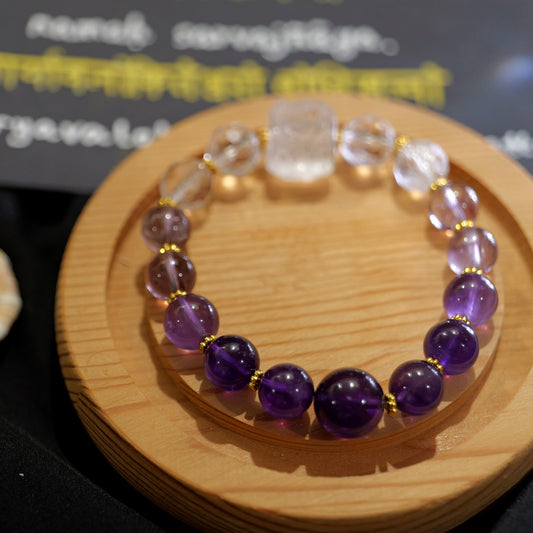 Amethyst & Clear Quartz Clarity Bracelet - main product view