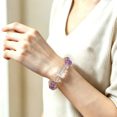 Amethyst & Clear Quartz Clarity Bracelet - lifestyle view 1