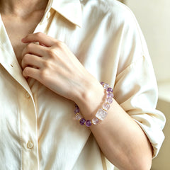 Amethyst & Clear Quartz Clarity Bracelet - lifestyle view 3