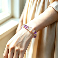 Amethyst & Clear Quartz Clarity Bracelet - lifestyle view 4