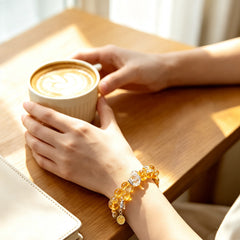 Citrine & Clear Quartz Bracelet - lifestyle view 2