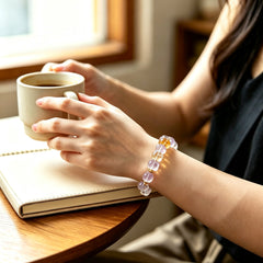 Amethyst, Citrine & Clear Quartz Bracelet - lifestyle view 2