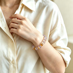 Amethyst, Citrine & Clear Quartz Bracelet - lifestyle view 3