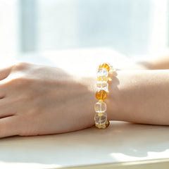 Amethyst, Citrine & Clear Quartz Bracelet - lifestyle view 6