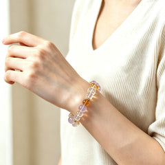Amethyst, Citrine & Clear Quartz Bracelet - lifestyle view 8