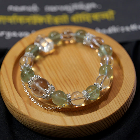 Green Fluorite & Clear Quartz Bracelet - main product view
