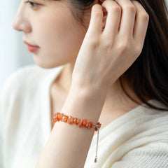 Sunstone Chip Bracelet with Adjustable Chain - lifestyle view 1
