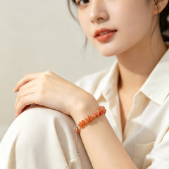 Sunstone Chip Bracelet with Adjustable Chain - lifestyle view 3