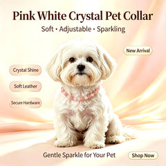 Rose Quartz & Clear Quartz Pet Collar - product detail 1