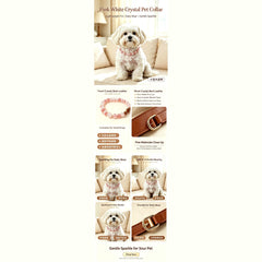 Rose Quartz & Clear Quartz Pet Collar - product detail 6