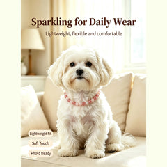 Rose Quartz & Clear Quartz Pet Collar - product detail 7