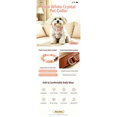 Rose Quartz & Clear Quartz Pet Collar - product detail 8