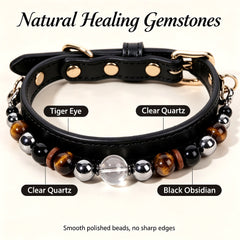 Tiger Eye Grounding Crystal Pet Collar - product detail 7