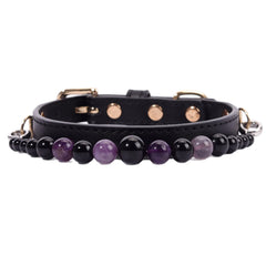 Amethyst & Obsidian Crystal Dog Collar - product detail 3