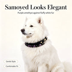Amethyst & Obsidian Crystal Dog Collar - product detail 8