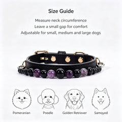 Amethyst & Obsidian Crystal Dog Collar - product detail 11