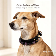Amethyst & Obsidian Crystal Dog Collar - product detail 13