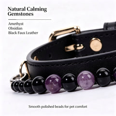Amethyst & Obsidian Crystal Dog Collar - product detail 14