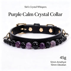 Amethyst & Obsidian Crystal Dog Collar - product detail 15
