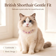 Rose Quartz & Amethyst Crystal Cat Collar - product detail 2