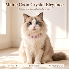 Rose Quartz & Amethyst Crystal Cat Collar - product detail 4