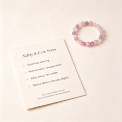 Rose Quartz & Amethyst Crystal Cat Collar - product detail 8