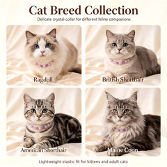 Rose Quartz & Amethyst Crystal Cat Collar - product detail 10